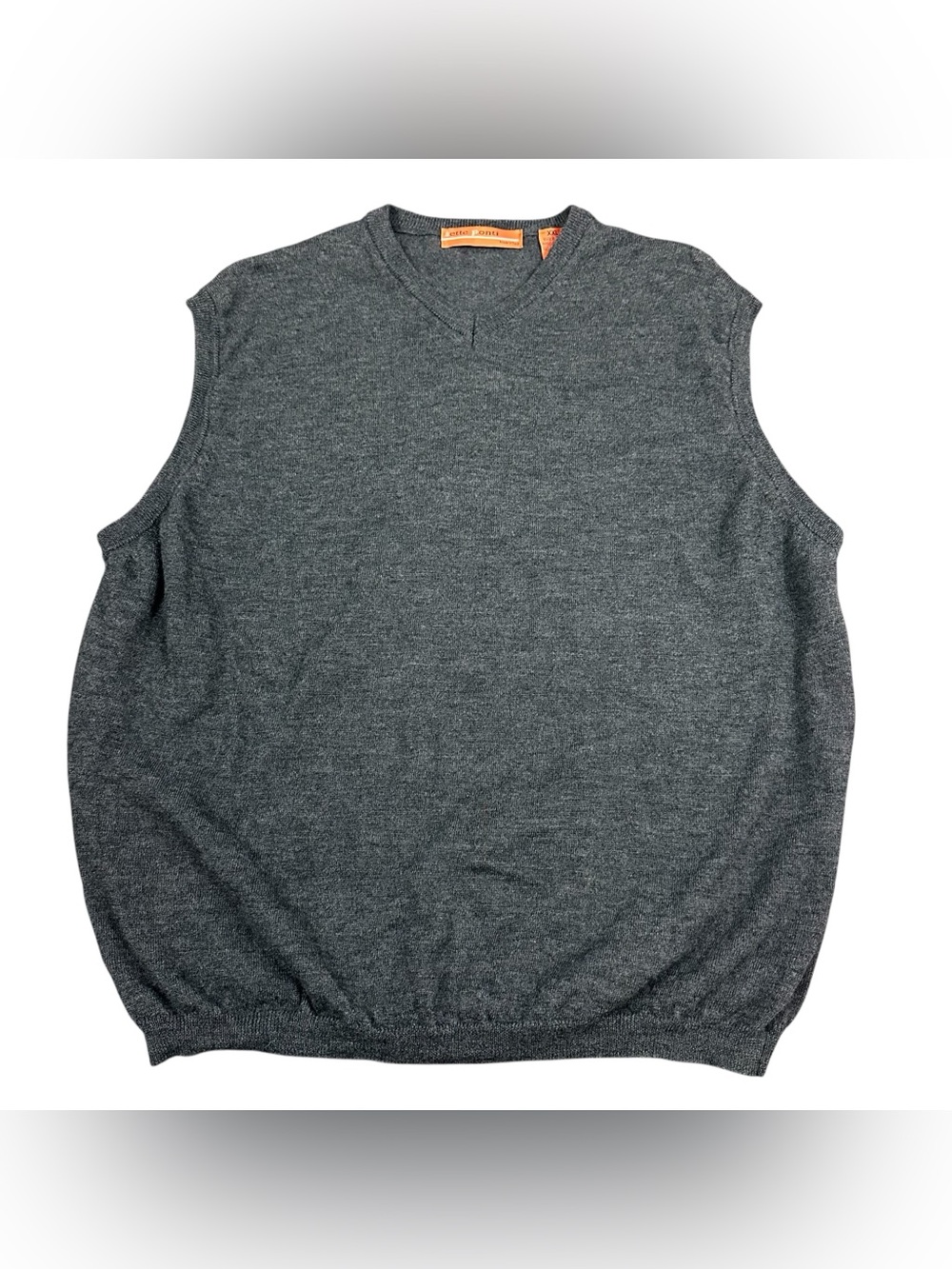 Sette Ponti Men’s XXL Merino Wool Sweater Vest Gray V-Neck Made in Italy